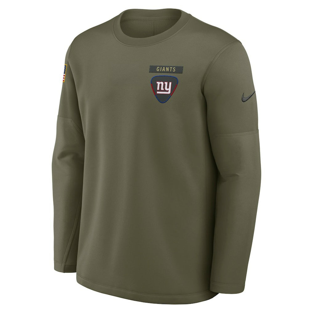 New York Giants Nike 2025 Salute to Service Sideline Coaches Therma-FIT Long Sleeve Shirt