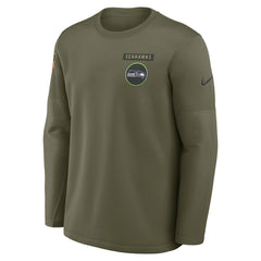 Seattle Seahawks Nike 2025 Salute to Service Sideline Coaches Therma-FIT Long Sleeve Shirt