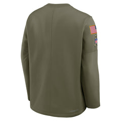 Seattle Seahawks Nike 2025 Salute to Service Sideline Coaches Therma-FIT Long Sleeve Shirt