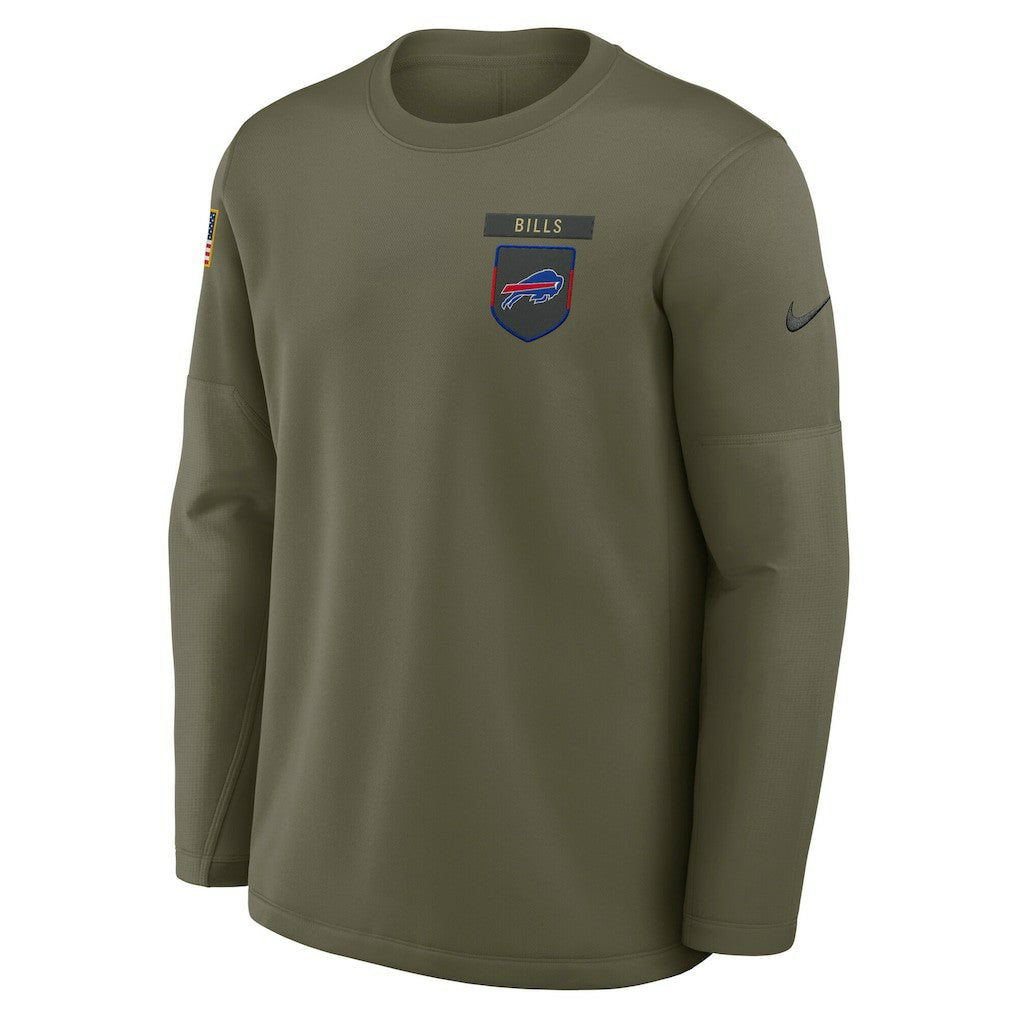 Buffalo Bills Nike 2025 Salute to Service Sideline Coaches Therma-FIT Long Sleeve Shirt