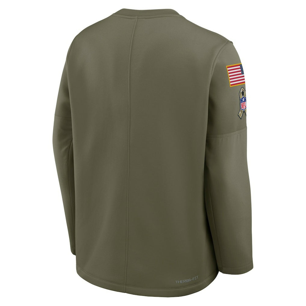 Baltimore Ravens Nike 2025 Salute to Service Sideline Coaches Therma-FIT Long Sleeve Shirt