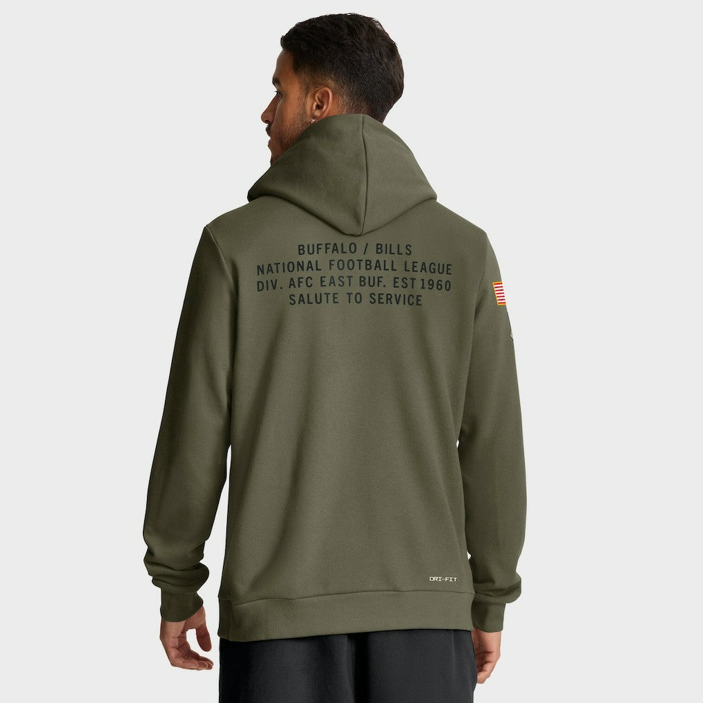 Buffalo Bills Nike Big & Tall 2025 Salute to Service Sideline Dominant Force Dri-FIT Hoodie