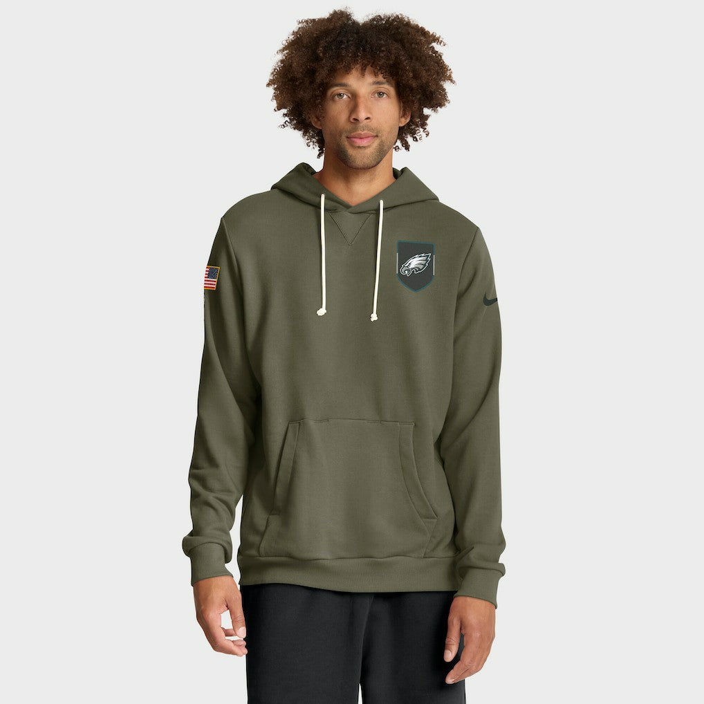 Philadelphia Eagles Nike Big & Tall 2025 Salute to Service Sideline Dominant Force Dri-FIT Hoodie