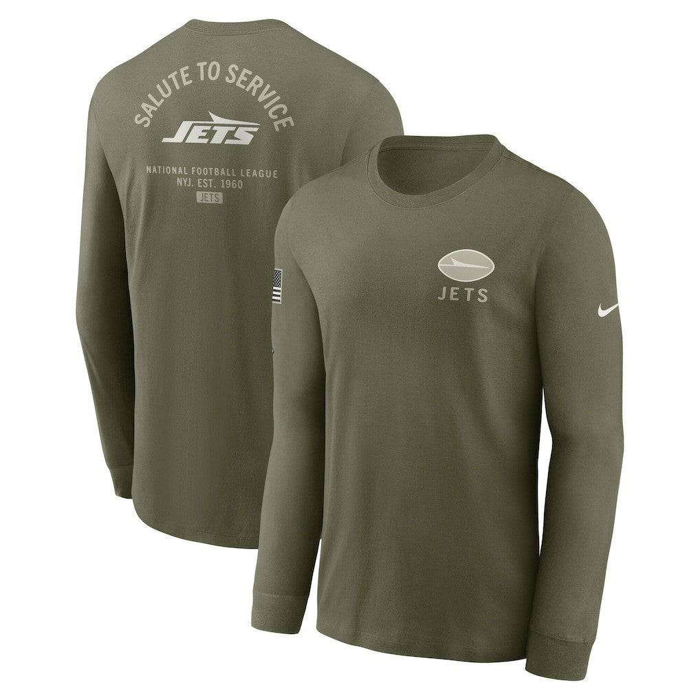 New York Jets Nike 2025 Salute to Service Sideline Long Sleeve T-Shirt