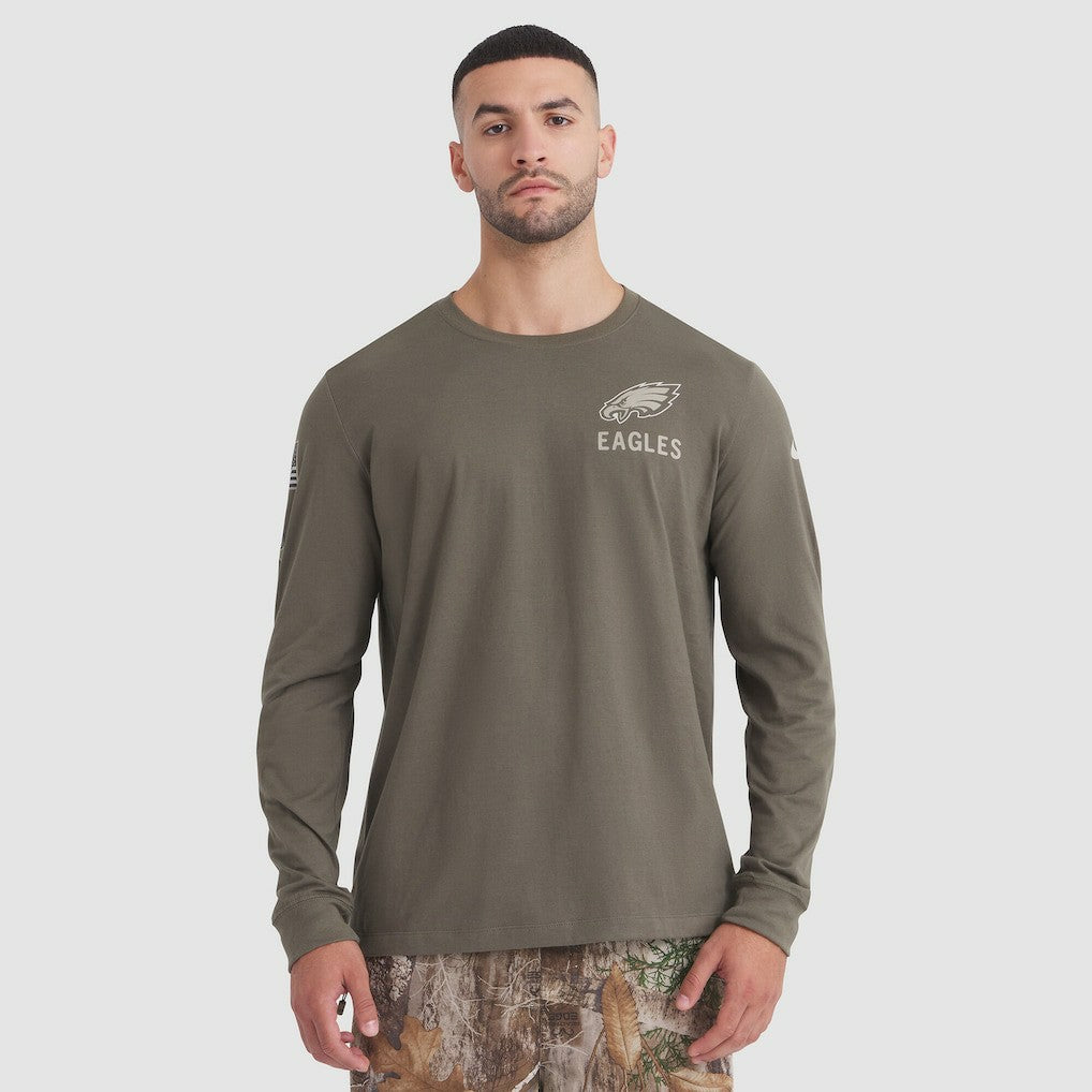 Philadelphia Eagles Nike 2025 Salute to Service Sideline Long Sleeve T-Shirt