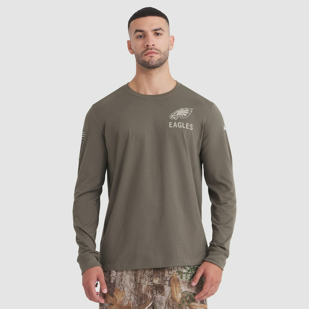 Philadelphia Eagles Nike 2025 Salute to Service Sideline Long Sleeve T-Shirt