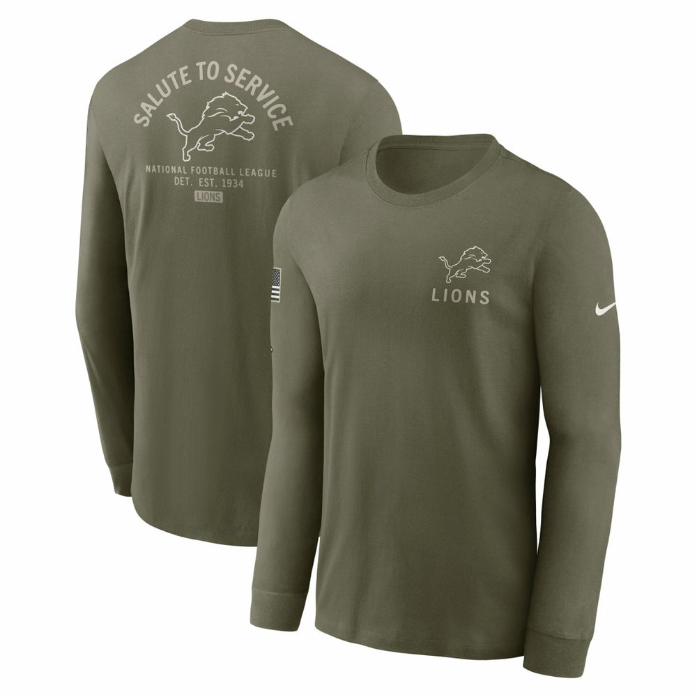Detroit Lions Nike 2025 Salute to Service Sideline Long Sleeve T-Shirt
