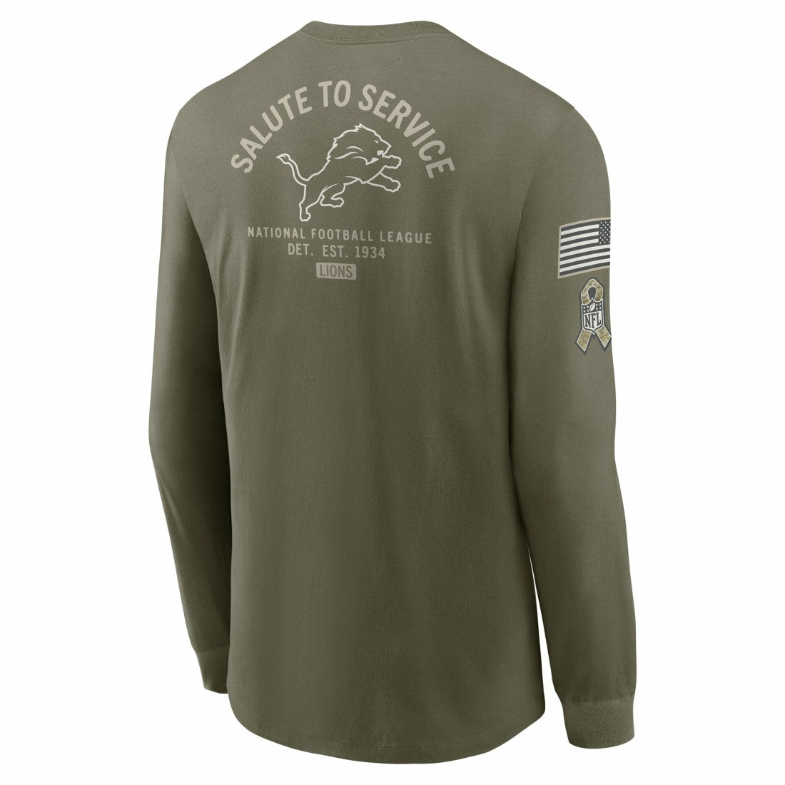 Detroit Lions Nike 2025 Salute to Service Sideline Long Sleeve T-Shirt