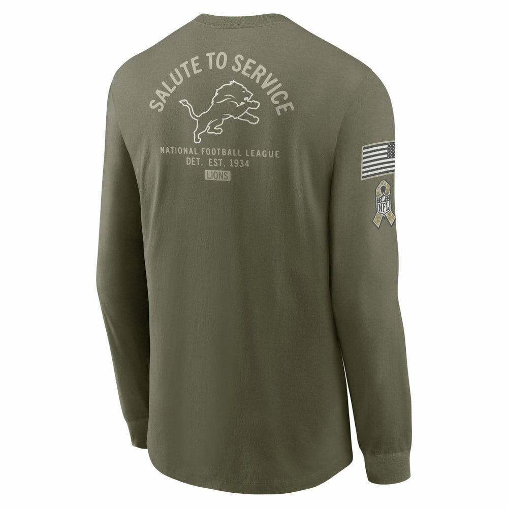 Detroit Lions Nike 2025 Salute to Service Sideline Long Sleeve T-Shirt