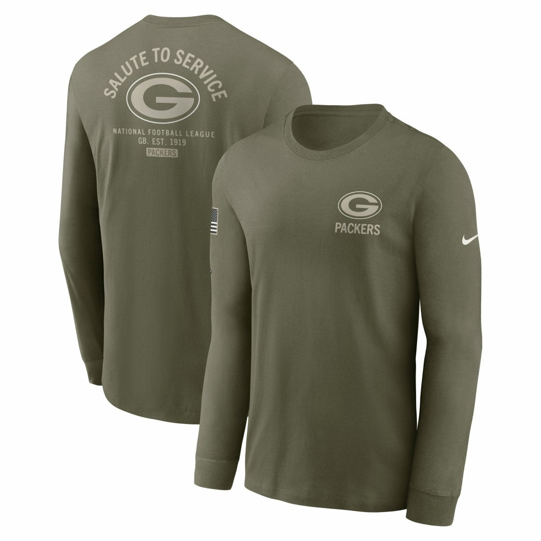 Green Bay Packers Nike 2025 Salute to Service Sideline Long Sleeve T-Shirt