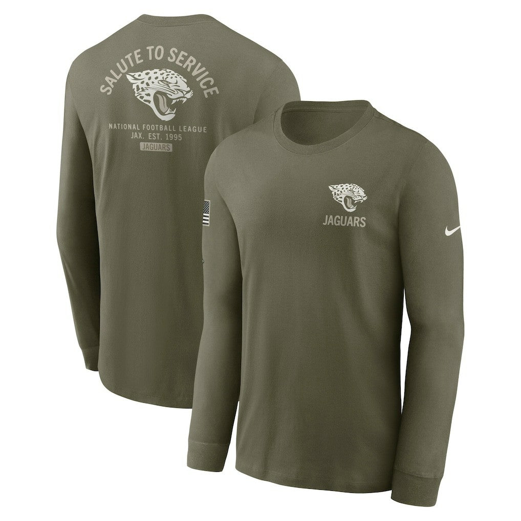 Jacksonville Jaguars Nike 2025 Salute to Service Sideline Long Sleeve T-Shirt