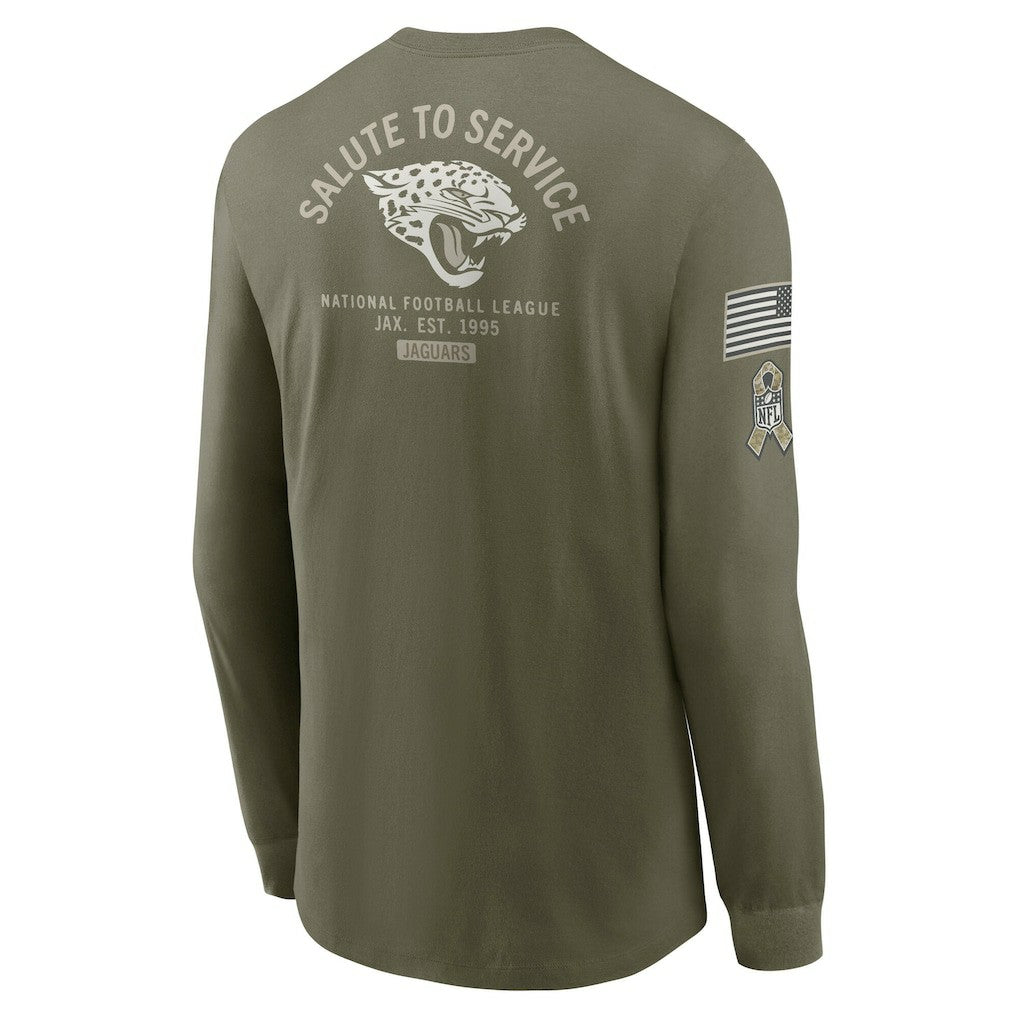 Jacksonville Jaguars Nike 2025 Salute to Service Sideline Long Sleeve T-Shirt