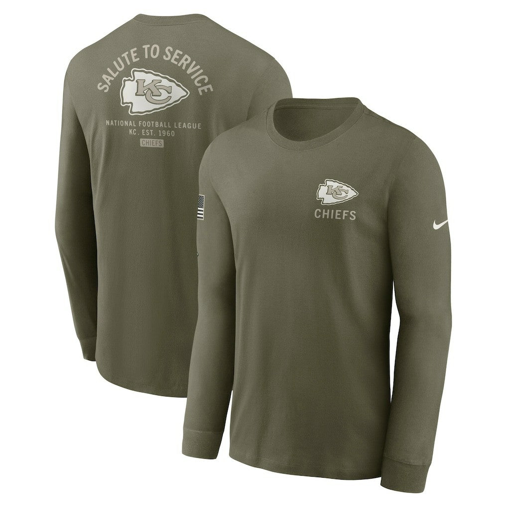 Kansas City Chiefs Nike 2025 Salute to Service Sideline Long Sleeve T-Shirt