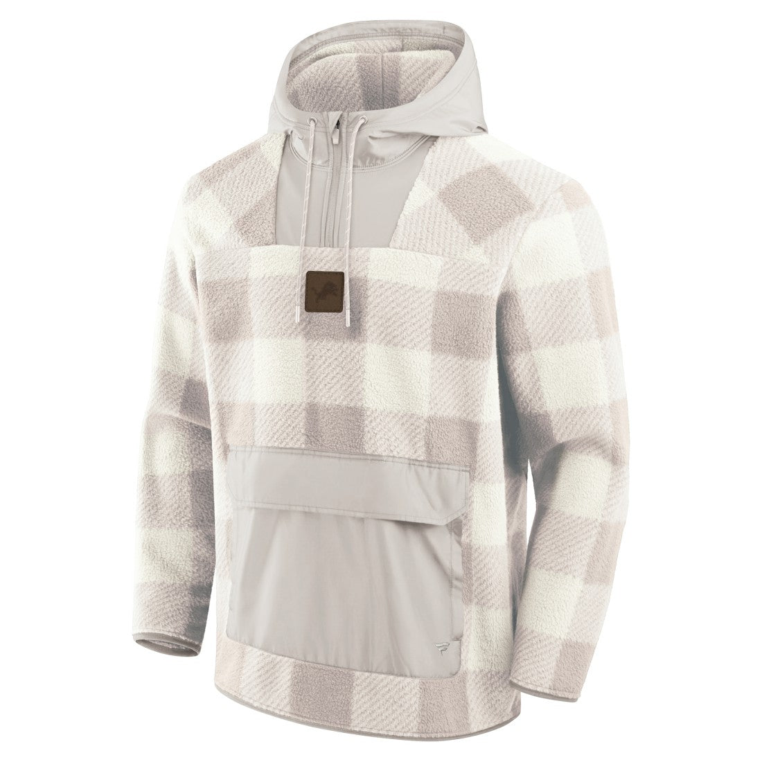 Detroit Lions Fanatics Elements Plaid Polar Fleece Quarter-Zip Hoodie