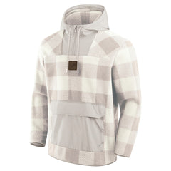 Detroit Lions Fanatics Elements Plaid Polar Fleece Quarter-Zip Hoodie
