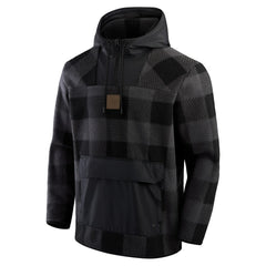 Minnesota Vikings Fanatics Elements Plaid Polar Fleece Quarter-Zip Hoodie