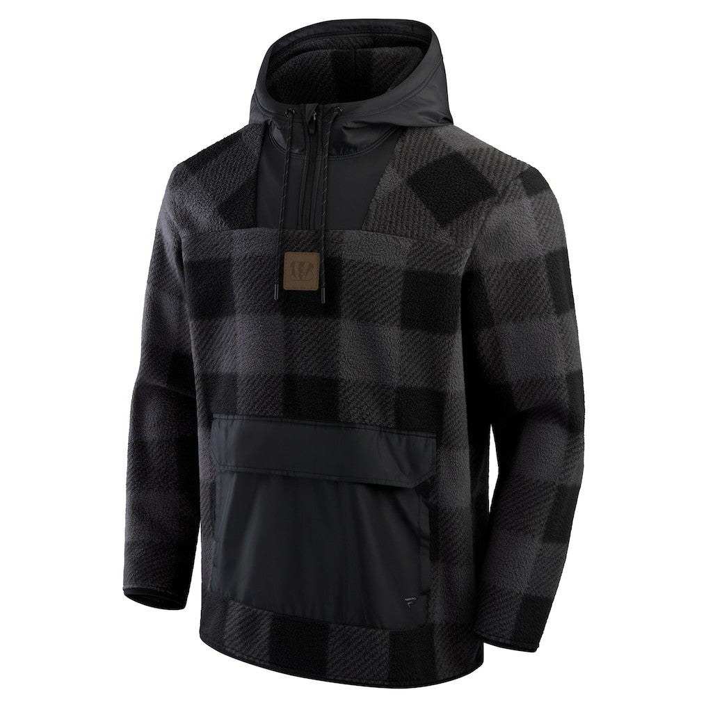 Cincinnati Bengals Fanatics Elements Plaid Polar Fleece Quarter-Zip Hoodie