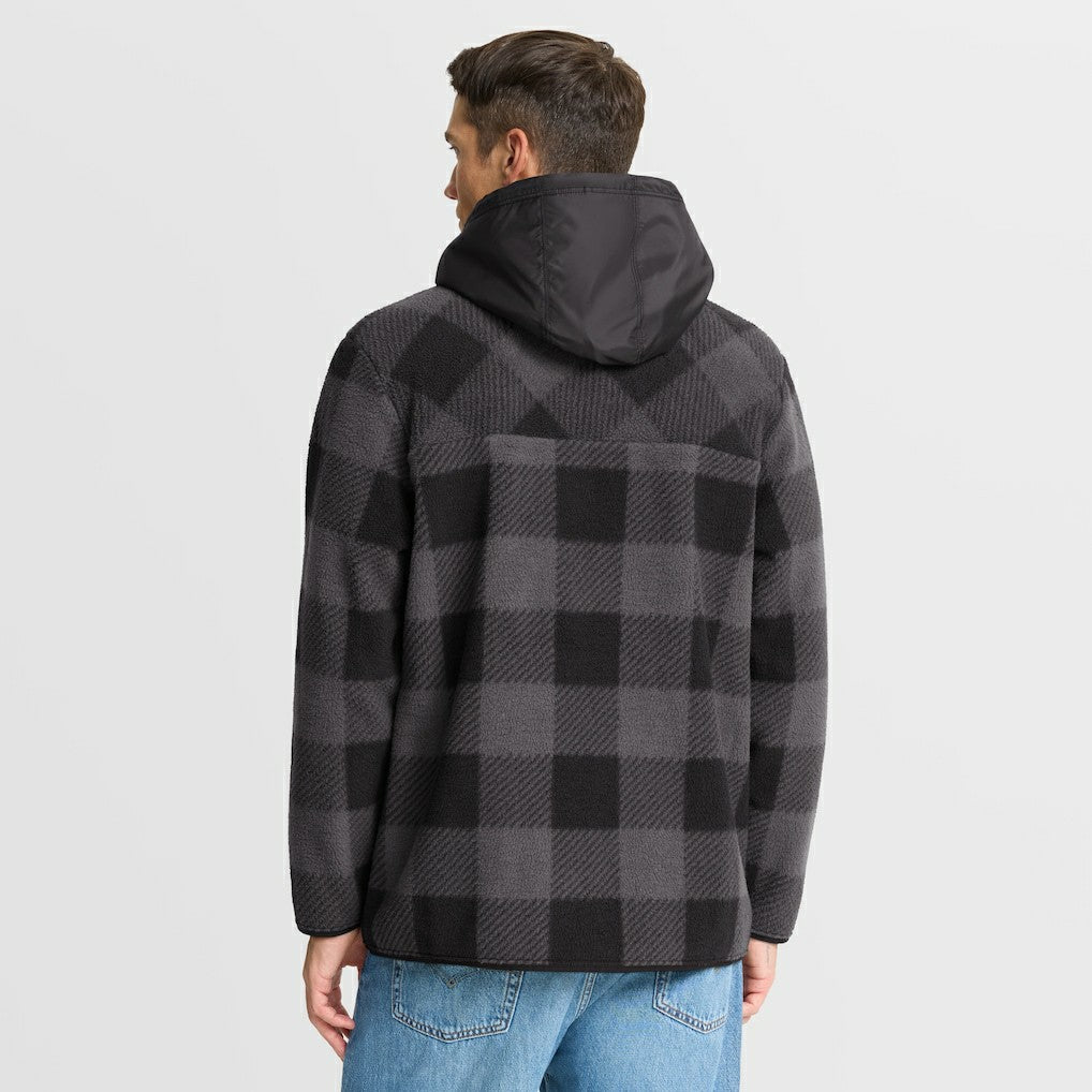 Kansas City Chiefs Fanatics Elements Plaid Polar Fleece Quarter-Zip Hoodie