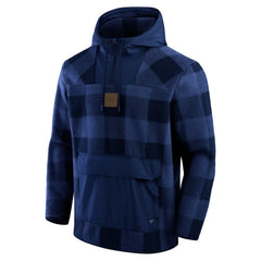 Denver Broncos Fanatics Elements Plaid Polar Fleece Quarter-Zip Hoodie