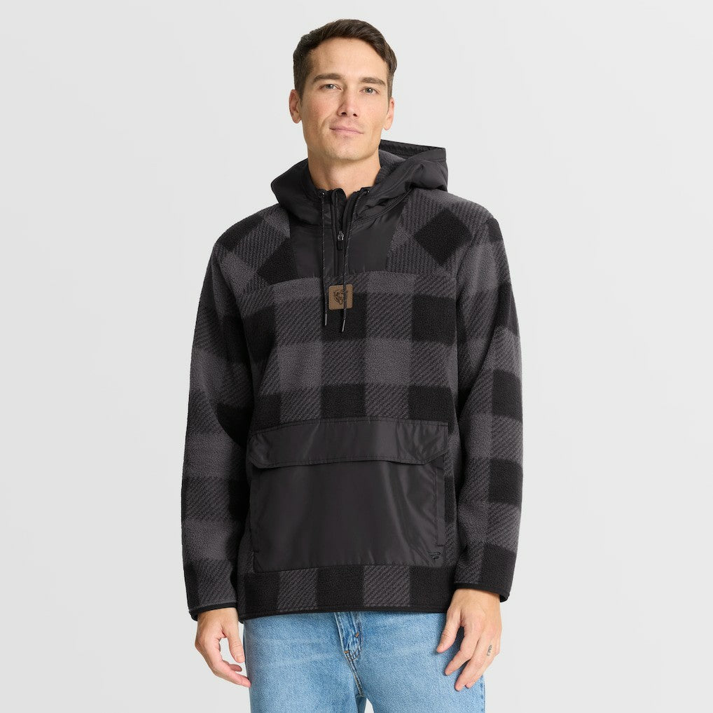 Chicago Bears Fanatics Elements Plaid Polar Fleece Quarter-Zip Hoodie