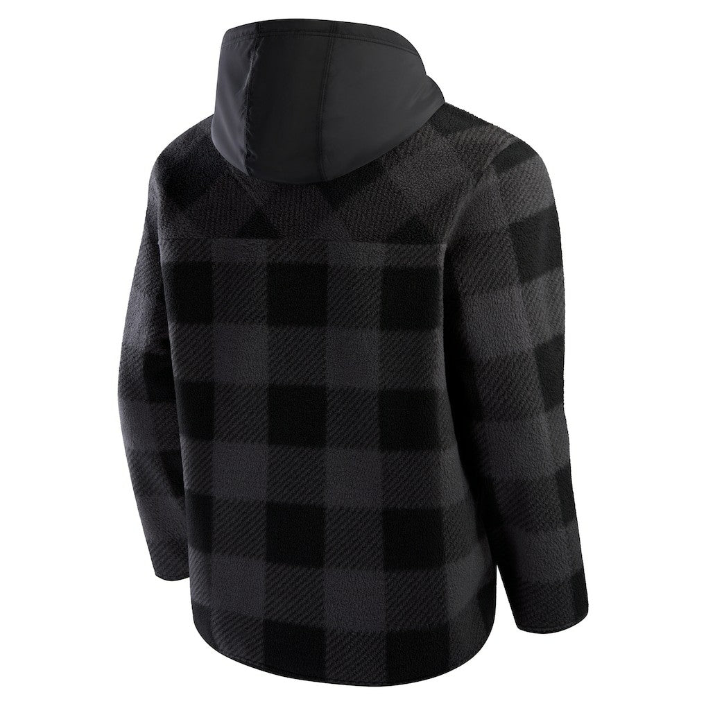 Chicago Bears Fanatics Elements Plaid Polar Fleece Quarter-Zip Hoodie