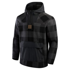 Green Bay Packers Fanatics Elements Plaid Polar Fleece Quarter-Zip Hoodie