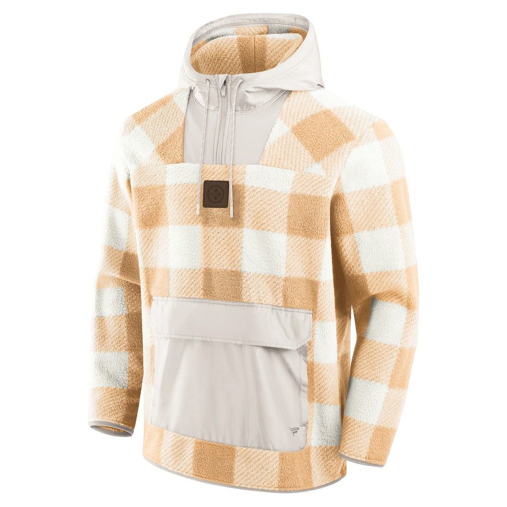 Pittsburgh Steelers Fanatics Elements Plaid Polar Fleece Quarter-Zip Hoodie