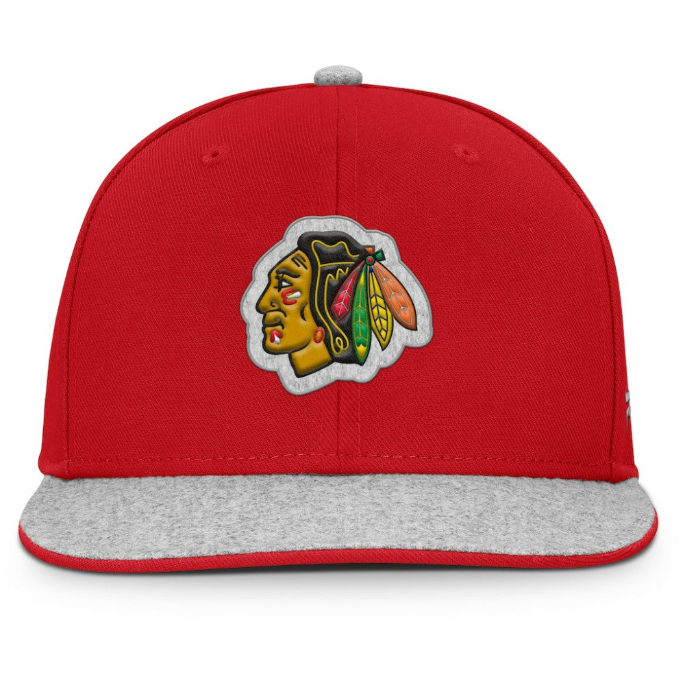 Chicago Blackhawks Fanatics Fundamentals Loden Snapback Hat On Sale