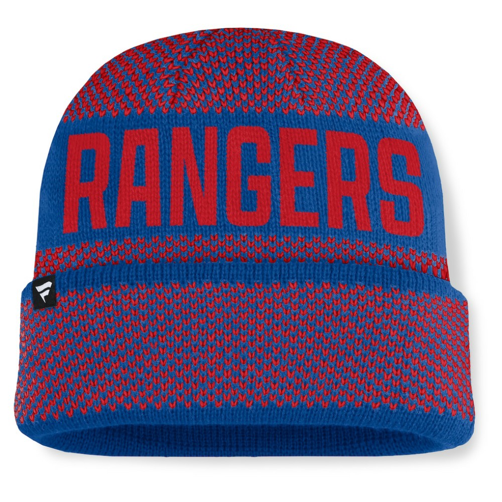 New York Rangers Fanatics Fundamentals Shelter Cuffed Knit Hat Sale
