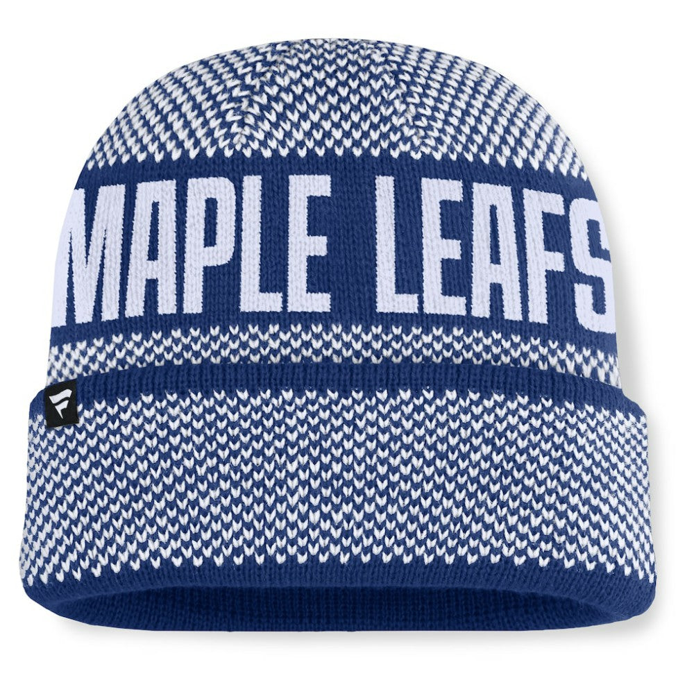 Toronto Maple Leafs Fanatics Fundamentals Shelter Cuffed Knit Hat Outlet