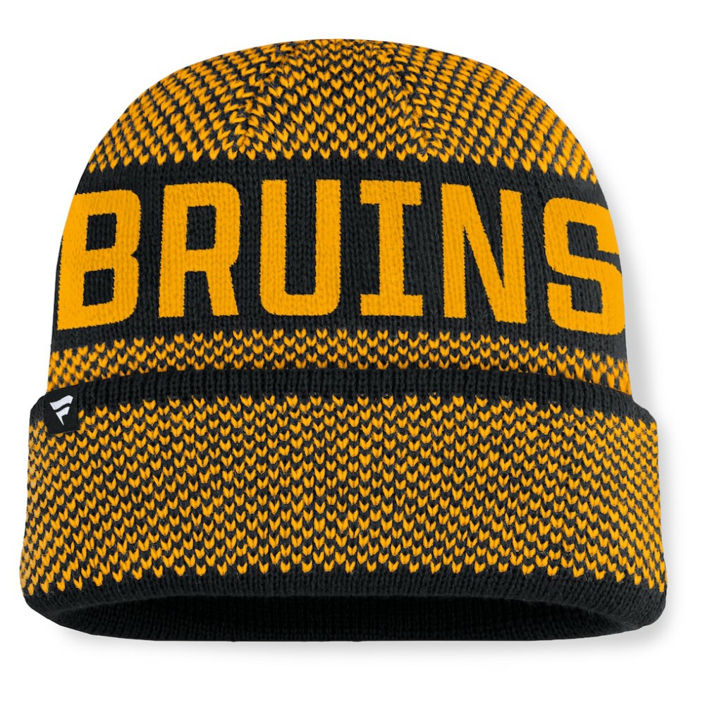 Boston Bruins Fanatics Fundamentals Shelter Cuffed Knit Hat On Sale