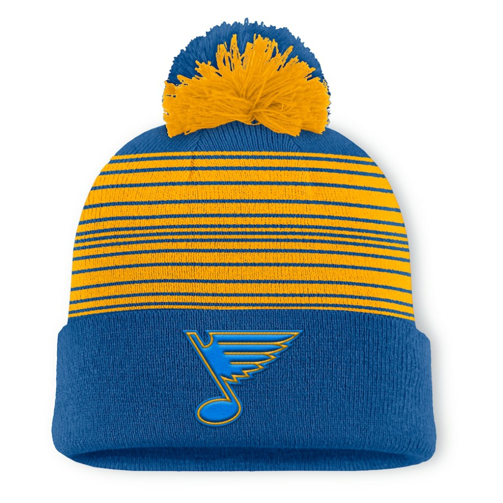 St. Louis Blues Fanatics Fundamental Spirit Cuffed Pom Knit Hat For Sale