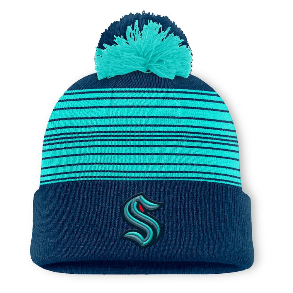 Seattle Kraken Fanatics Fundamental Spirit Cuffed Pom Knit Hat On Sale