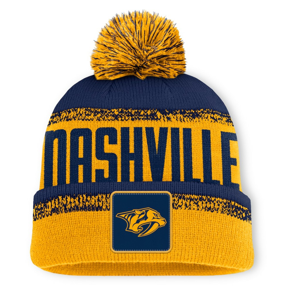 Nashville Predators Fanatics Fundamentals Thrive Cuffed Knit Hat with Pom Sale