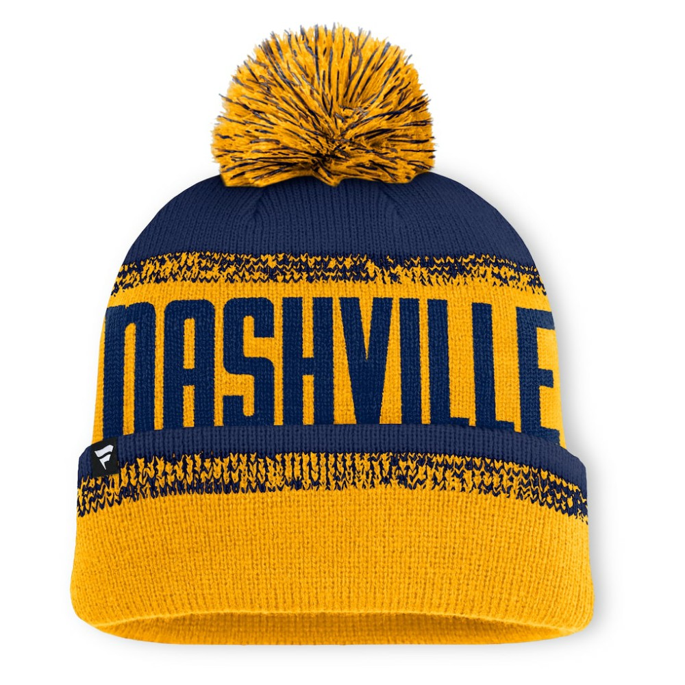 Nashville Predators Fanatics Fundamentals Thrive Cuffed Knit Hat with Pom Sale