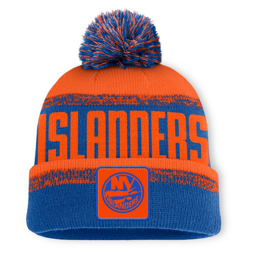 New York Islanders Fanatics Fundamentals Thrive Cuffed Knit Hat with Pom Sale