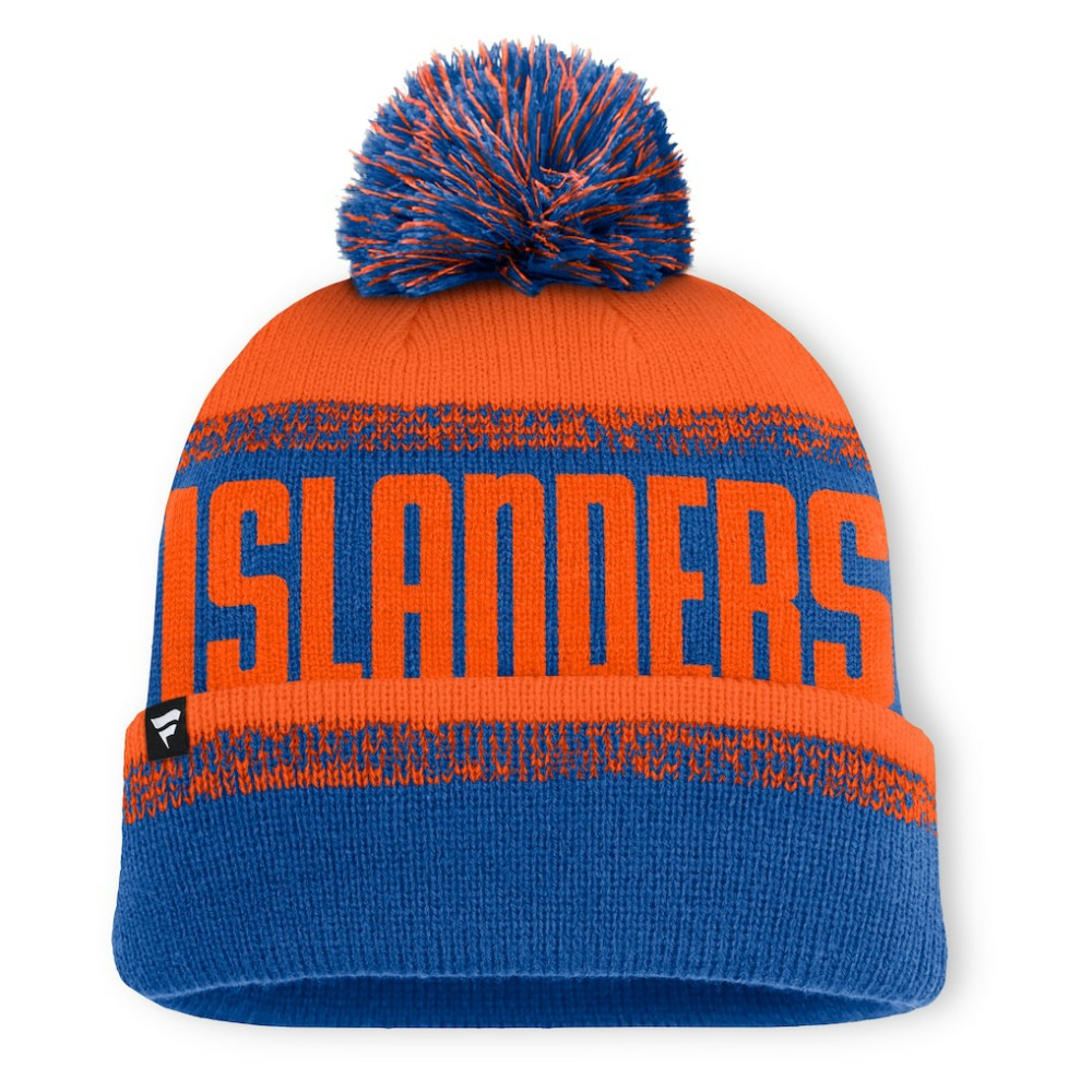 New York Islanders Fanatics Fundamentals Thrive Cuffed Knit Hat with Pom Sale