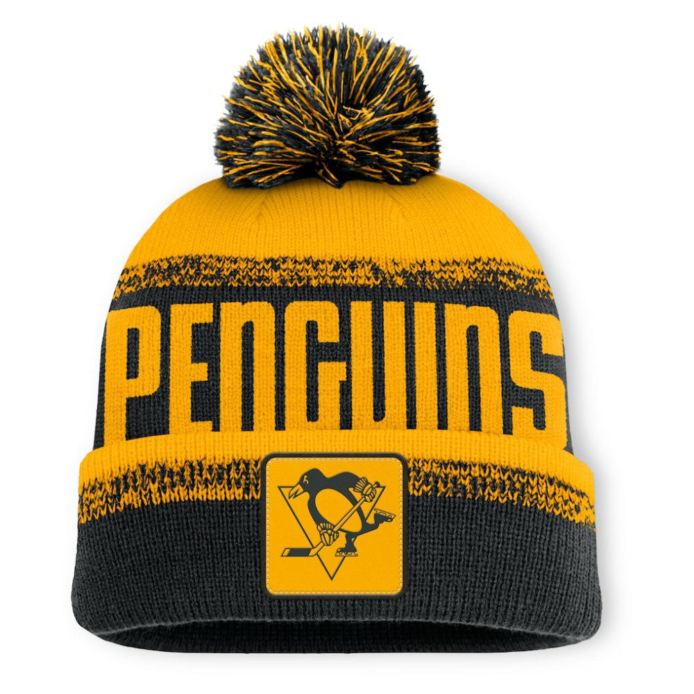 Pittsburgh Penguins Fanatics Fundamentals Thrive Cuffed Knit Hat with Pom For Sale