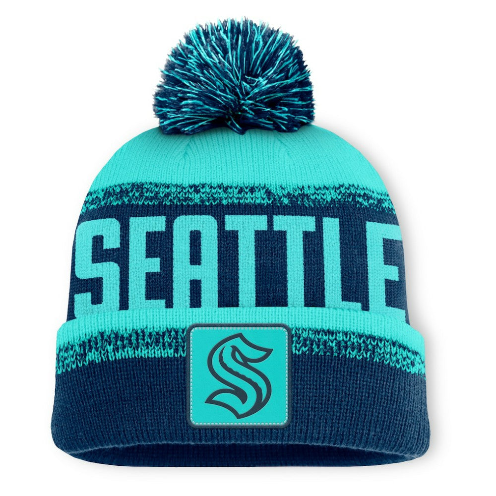Seattle Kraken Fanatics Fundamentals Thrive Cuffed Knit Hat with Pom Online
