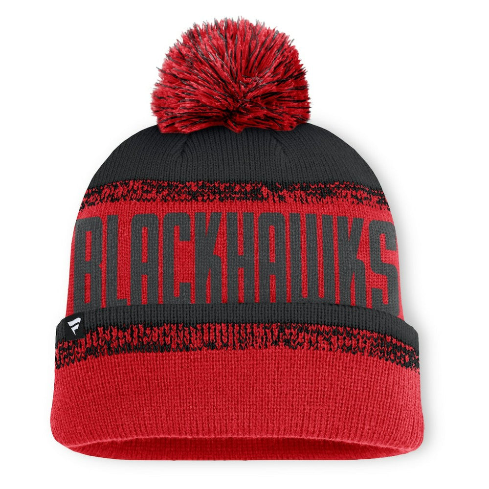Chicago Blackhawks Fanatics Fundamentals Thrive Cuffed Knit Hat with Pom Online
