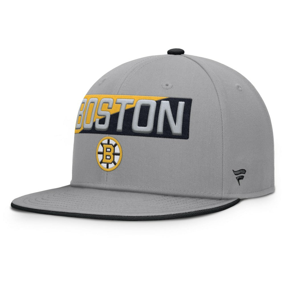 Boston Bruins Fanatics Fundamentals Duo Split Logo Snapback Hat Online