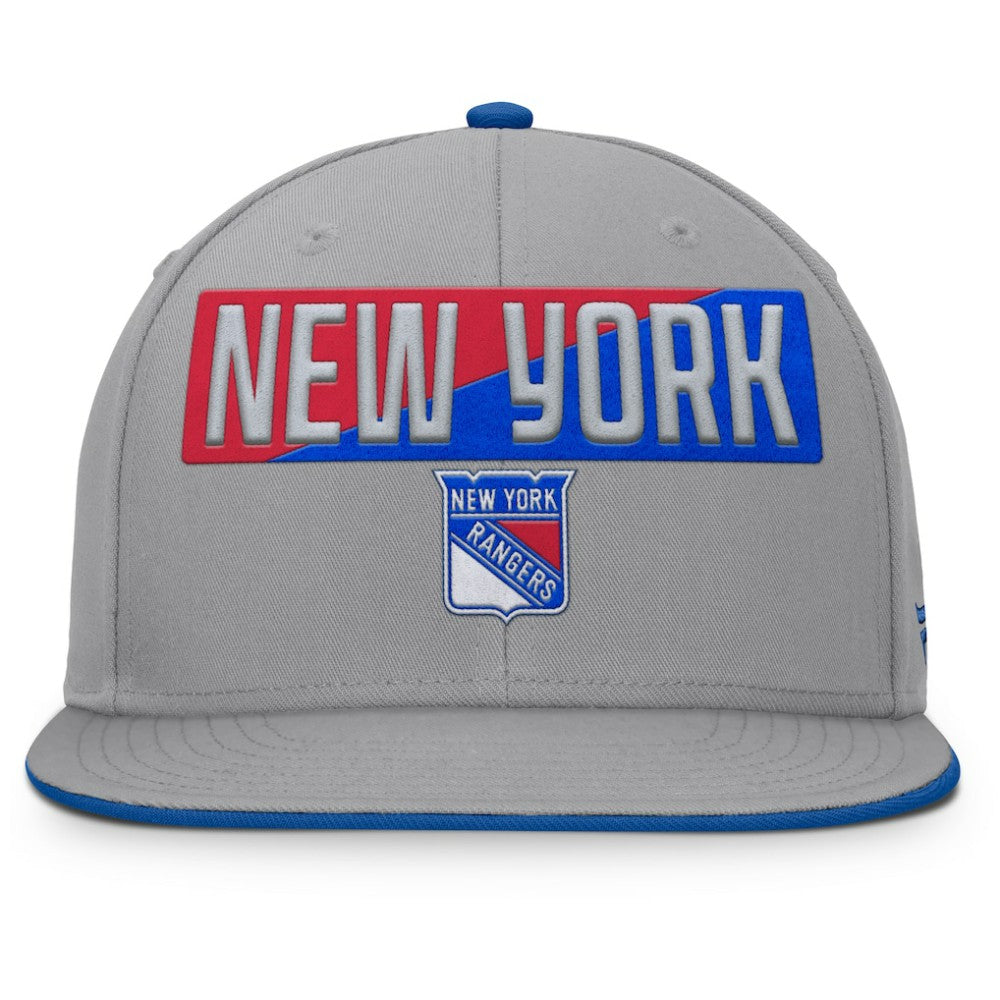 New York Rangers Fanatics Fundamentals Duo Split Logo Snapback Hat Sale