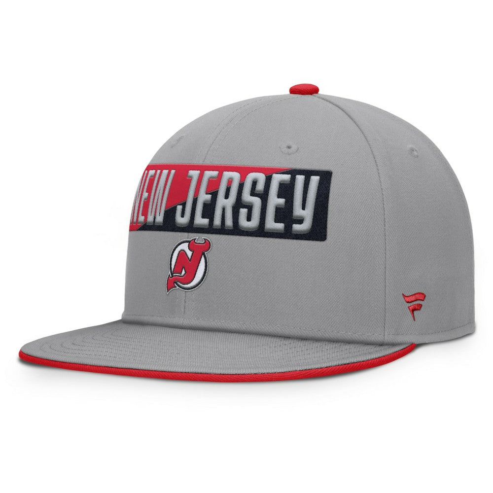 New Jersey Devils Fanatics Fundamentals Duo Split Logo Snapback Hat Online