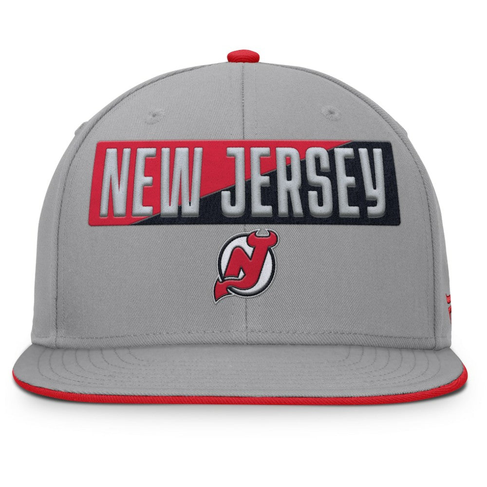 New Jersey Devils Fanatics Fundamentals Duo Split Logo Snapback Hat Online