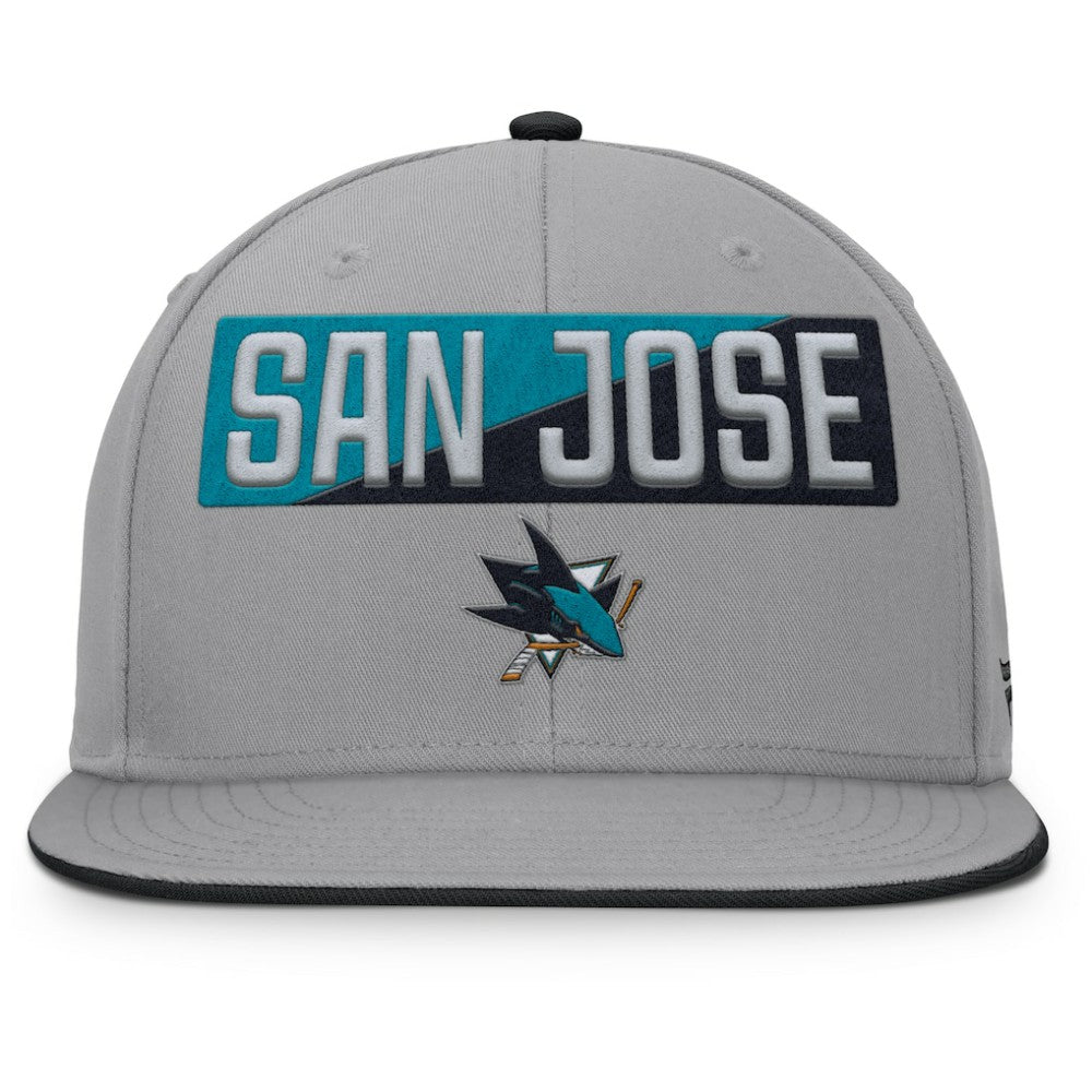 San Jose Sharks Fanatics Fundamentals Duo Split Logo Snapback Hat Outlet