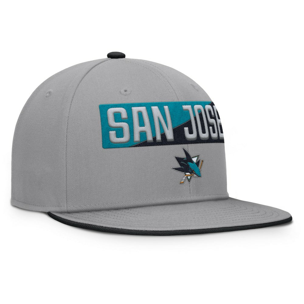 San Jose Sharks Fanatics Fundamentals Duo Split Logo Snapback Hat Outlet