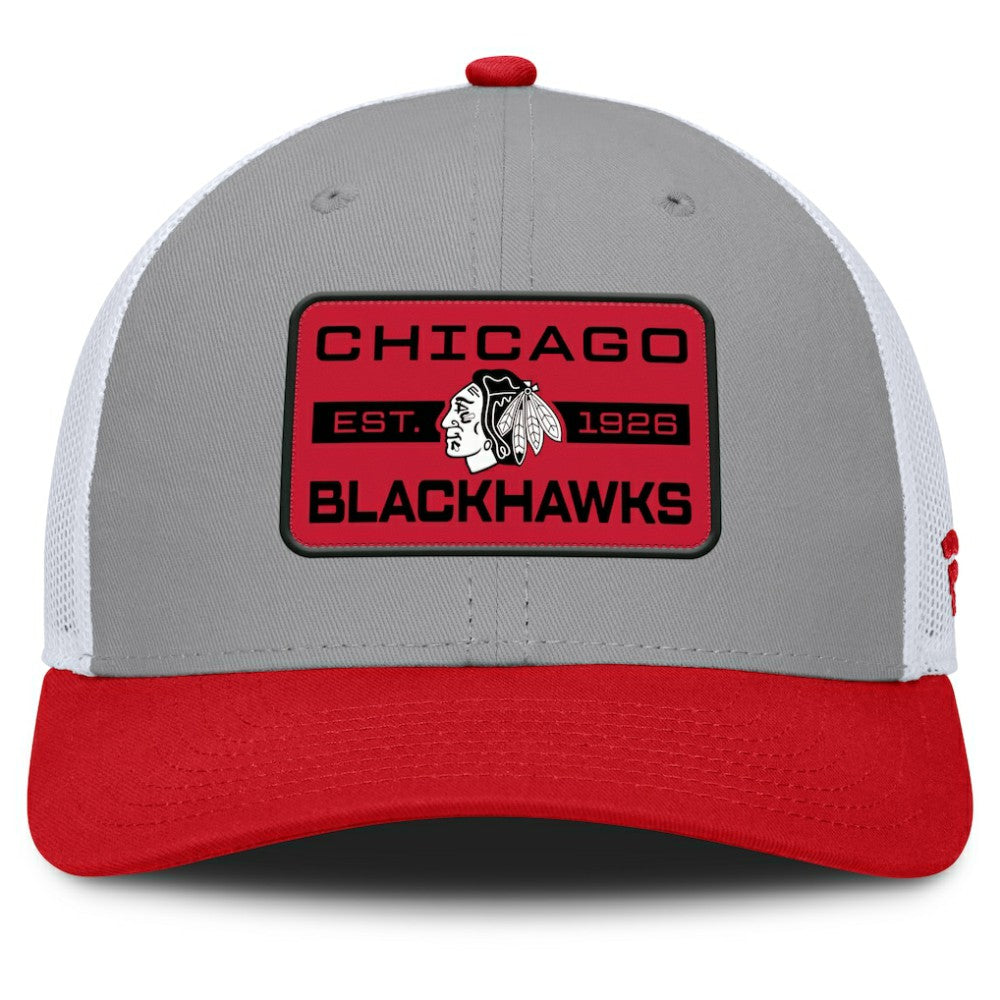 Chicago Blackhawks Fanatics Fundamental Adapt Trucker Adjustable Hat Outlet