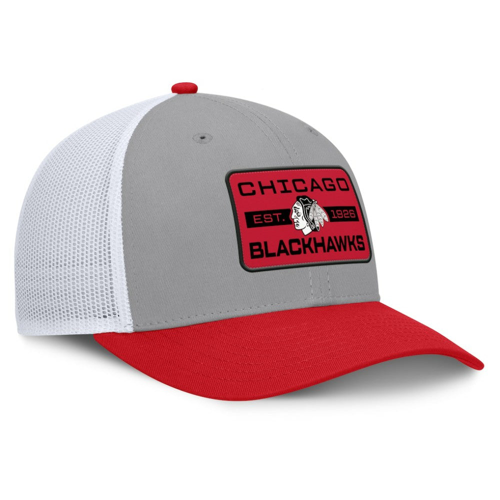 Chicago Blackhawks Fanatics Fundamental Adapt Trucker Adjustable Hat Outlet