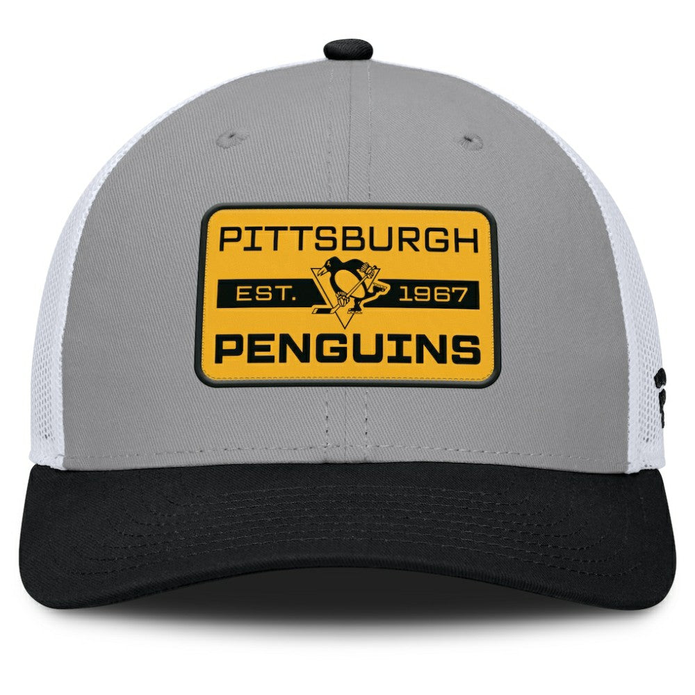 Pittsburgh Penguins Fanatics Fundamental Adapt Trucker Adjustable Hat Sale