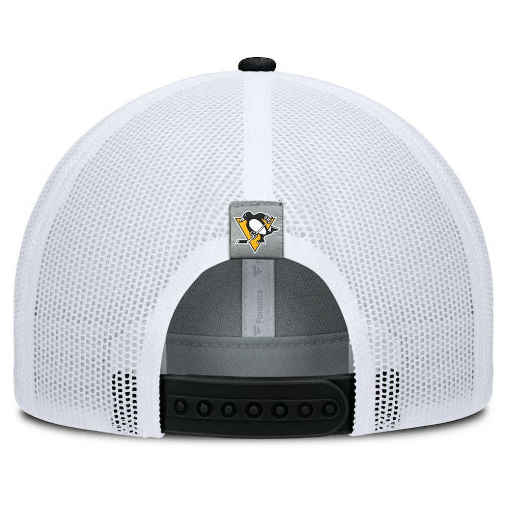 Pittsburgh Penguins Fanatics Fundamental Adapt Trucker Adjustable Hat Sale